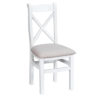 Suffolk White Cross Back Chair Fabric Seat