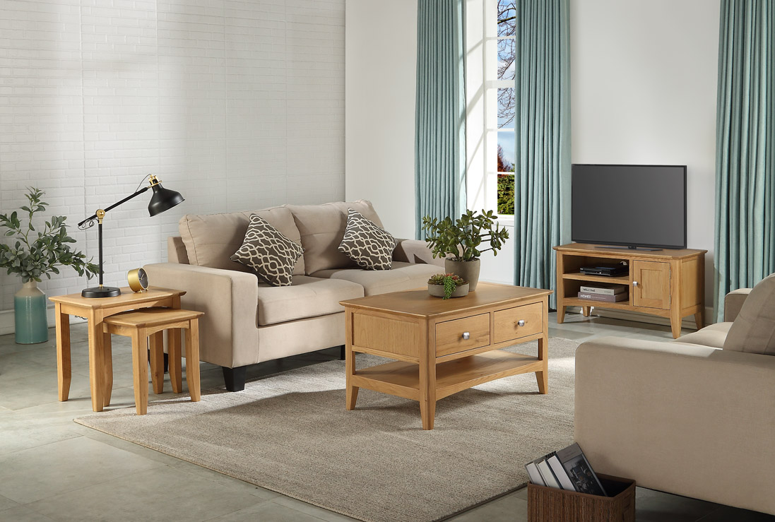 Eva Natural - Living room - lounge - Tv Unit - Coffee Table - Lamp End - Nest of Tables - Sofa - Furniture - Steptoes