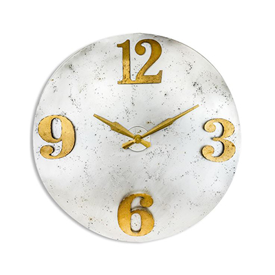 Extra Large Industrial Steel Clock with Gold Numerals