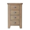 Perth Oak 4 Drawer Chest - Narrow Chest - Bedroom Chest - Chest of Drawers - Interior - Storage - Smoked Oak - Oak - Solid Wood Furniture - Furniture - Bedroom - Bedroom Furniture - Steptoes - Paphos - Cyprus