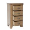 Perth Oak 4 Drawer Chest - Narrow Chest - Bedroom Chest - Chest of Drawers - Interior - Storage - Smoked Oak - Oak - Solid Wood Furniture - Furniture - Bedroom - Bedroom Furniture - Steptoes - Paphos - Cyprus