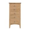 Eva Natural 5 Drawer Chest - Narrow Chest - Bedroom Chest - Drawers - Storage - Oak - Pine - Wooden - Natural - Bedroom - Furniture - Steptoes - Paphos - Cyprus