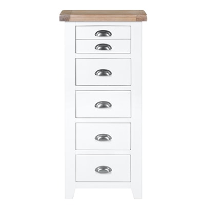 Hartford White 5 Drawer Chest - Chest - Storage - Drawers - Wooden - Painted - Oak - Pine - Limed Oak - Bedroom - Furniture - Interior - Paphos - Cyprus - Steptoes