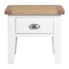 Hartford White Lamp Table - Wooden - Oak - Pine - Painted - Limed Oak - White - Coffee Table - Storage - Drawers - Interior - Lounge - Living - Furniture - Paphos - Cyprus - Steptoes