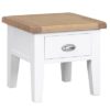 Hartford White Lamp Table - Wooden - Oak - Pine - Painted - Limed Oak - White - Coffee Table - Storage - Drawers - Interior - Lounge - Living - Furniture - Paphos - Cyprus - Steptoes