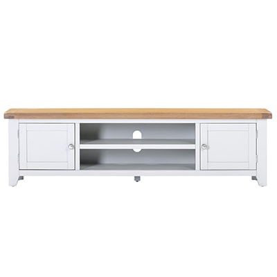 Hartford White Extra Large TV Unit - Wooden - Oak - Pine - Painted - White - Limed Oak - TV Stand - Television Stand - Storage - Living - Lounge - Furniture - Steptoes - Paphos - Cyprus