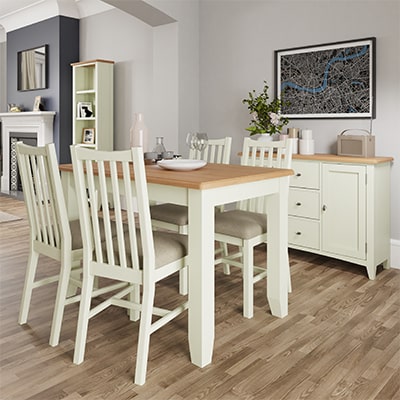 Welby White Small Extending Dining Table - White - White Painted - Pine - Oak - Wooden - House - Home - Interior - Furniture - Bedroom - Living Room - Dining Room - Paphos - Cyprus - Steptoes-