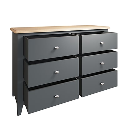 Welby Grey 6 Drawer Chest - Grey Painted - Oak - Grey - Painted - Wooden - Pine - Oak - Dining - Living - Lounge - Kitchen - Bedroom - Furniture - Modern - Interior Design - Furniture - Cyprus - Steptoes