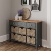 Welby 3 Drawer 6 Basket Unit - Grey Painted - Oak - Grey - Painted - Wooden - Pine - Oak - Dining - Living - Lounge - Kitchen - Bedroom - Furniture - Modern - Interior Design - Furniture - Cyprus - Steptoes