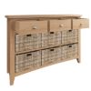 Welby Natural 3 Drawer 6 Basket Unit- Oak - Pine - Wooden - Natural oak - Natural Wood - Farmhouse - Interior - Living - Dining - Lounge - Kitchen - Bedroom - Interior - Furniture - Wooden - Steptoes - Paphos - Cyprus