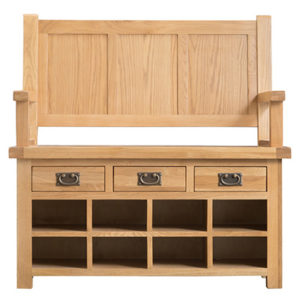 Monks-Bench-storage-cabinet-shelf-drawer-settle-seat-shoe-bronze-handle-oak-occasional-wooden-wood-furniture-Steptoes-paphos-cy