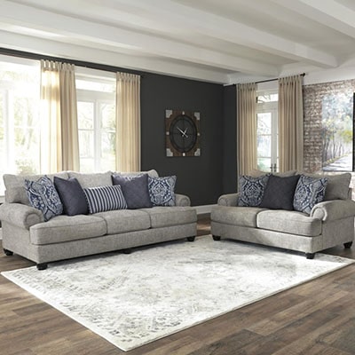 Morren - Sofa Set - Sofa - Fabric Sofa - Grey - Light Grey - Ashley - Comfort - Lounge - Living - Cushions - Furniture - Paphos - Cyprus - Steptoes