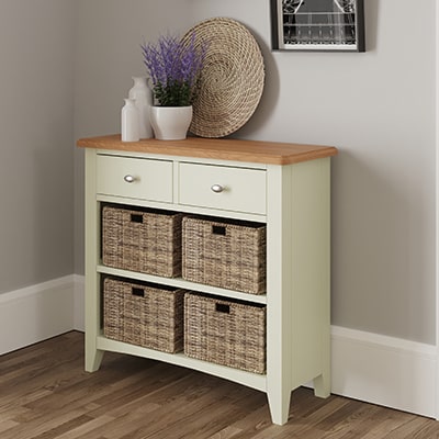 Welby White 2 Drawer 4 Basket Unit - White - White Painted - Pine - Oak - Wooden - House - Home - Interior - Furniture - Bedroom - Living Room - Dining Room - Paphos - Cyprus - Steptoes-