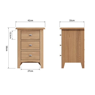 Welby Natural Bedside Cabinet - Oak - Pine - Wooden - Natural oak - Natural Wood - Farmhouse - Interior - Living - Dining - Lounge - Kitchen - Bedroom - Interior - Furniture - Wooden - Steptoes - Paphos - Cyprus