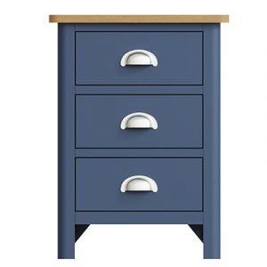 Halifax Blue Large Bedside Cabinet - Dark Blue - Blue Painted - Blue - Oak - Wooden - Wood - Pine - Solid Wood - Living - Lounge - Dining - Kitchen - Bedroom - Furniture - Steptoes - Paphos - Cyprus