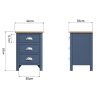 Halifax Blue Large Bedside Cabinet - Dark Blue - Blue Painted - Blue - Oak - Wooden - Wood - Pine - Solid Wood - Living - Lounge - Dining - Kitchen - Bedroom - Furniture - Steptoes - Paphos - Cyprus
