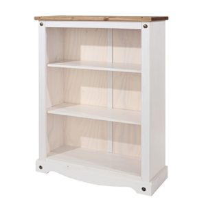 Mexican White Low Bookcase - Mexican - White Wax - Pine - Antique White - Bookcase - Dining - Living - Furniture - Steptoes - Paphos - Cyprus