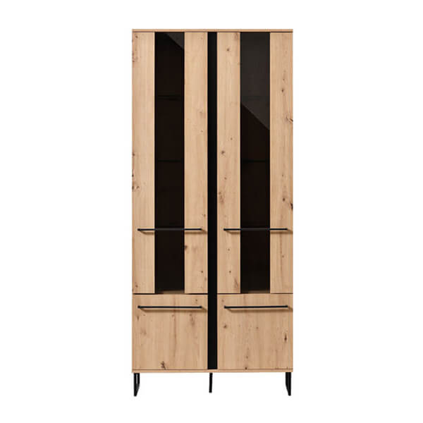 Sardinia Large Display Cabinet - Display Cabinet - Display Unit - Oak - Artisan Oak - Shelving - Bookcase - Dining - Lounge - Living - Home - Furniture - Mordern - Paphos - Cyprus - Steptoes