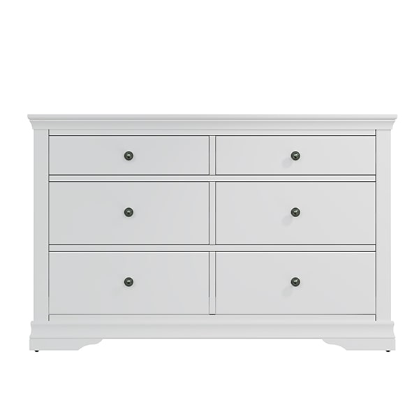 Cheshire White 6 Drawer Chest - Cheshire - White - 6 Drawer - Chest - Storage - Bedroom - Furniture - White - Painted - Modern - Stylish - Steptoes - Paphos - Cyprus