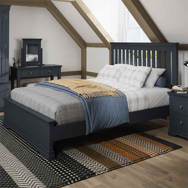 Cheshire Midnight Grey King Size Bed - Cheshire - Midnight Grey - Dark Grey - Painted - Modern - Stylish - Bedroom - Bed - Furniture - Steptoes - Paphos - Cyprus