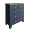 Perth Blue 2 Over 3 Chest - Perth Blue - Blue Painted - Perth - Blue - Smoked Oak - Chest - Bedroom Unit - Storage - Bedroom Furniture - Steptoes - Paphos - Cyprus