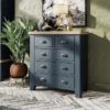 Perth Blue 2 Over 3 Chest - Perth Blue - Blue Painted - Perth - Blue - Smoked Oak - Chest - Bedroom Unit - Storage - Bedroom Furniture - Steptoes - Paphos - Cyprus