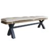 Perth Blue Cross Bench - Perth - Blue - Blue Painted - Smoked Oak - Oak - Dining - Bench - Seating - Chair - Furniture - Steptoes - Paphos - Cyprus