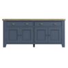 Perth Blue Extra Large Sideboard - Smoked Oak - Oak - Blue - Blue Painted - Sideboard - Cupboard - Storage - Buffet - Drawers - Doors - Dining - Furniture - Steptoes - Paphos - Cyprus