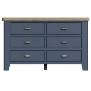 Perth Blue 6 Drawer Chest - Perth Blue - Perth - Smoked Oak - Oak - Blue Painted - Blue - Chest - Unit - Storage - Bedroom Furniture - Steptoes - Paphos - Cyprus