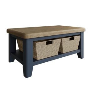Perth Blue Small Coffee Table - Smoked Oak - Oak - Perth Blue - Blue - Blue Painted - Living - Lounge - Furniture - Table - Storage - Paphos - Cyprus - Steptoes