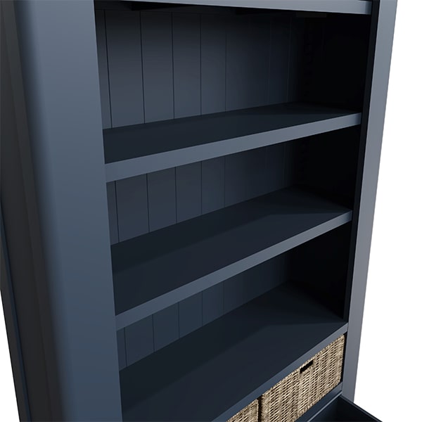 Perth Blue Large Bookcase - Smoked Oak - Oak - Blue - Blue Painted - Perth - Perth Blue - Storage - Living - Bookcase - Furniture - Paphos - Cyprus - Steptoes