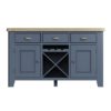 Perth Blue Large Sideboard - Smoked Oak - Oak - Blue - Blue Painted - Perth - Perth Blue - Sideboard - Buffet - Storage - Drawers - Doors - Dining - Furniture - Paphos - Cyprus - Steptoes