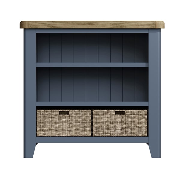 Perth Blue Small Bookcase - Smoked Oak - Oak - Blue - Blue Painted - Perth - Perth Blue - Storage - Living - Bookcase - Furniture - Paphos - Cyprus - Steptoes