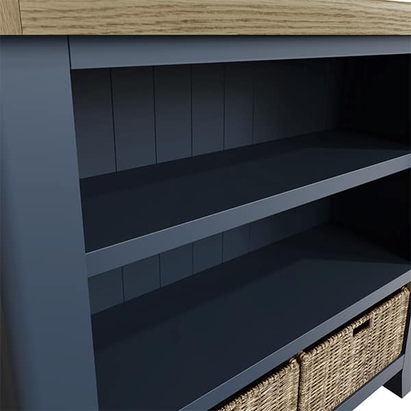 Perth Blue Small Bookcase - Smoked Oak - Oak - Blue - Blue Painted - Perth - Perth Blue - Storage - Living - Bookcase - Furniture - Paphos - Cyprus - Steptoes