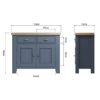 Perth Blue Standard Sideboard - Smoked Oak - Oak - Blue - Blue Painted - Perth - Perth Blue - Sideboard - Buffet - Storage - Drawers - Doors - Dining - Furniture - Paphos - Cyprus - Steptoes
