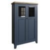 Perth Blue Drinks Cabinet - Smoked Oak - Oak - Blue - Blue Painted - Perth - Perth Blue - Storage - Doors - Dining Room - Glass - Display - Furniture - Steptoes - Paphos - Cyprus
