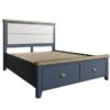 Perth Blue King Size Bed With Drawers - Perth Blue - Perth - Blue - Blue Painted - Smoked Oak - Oak - King Bed - Drawers - Storage - Bedroom - Furniture - Steptoes - Paphos - Cyprus