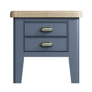 Perth Blue Lamp Table - Perth - Blue Painted - Blue - Smoked Oak - Oak - Table - Storage - Living - Lounge - Furniture - Paphos - Cyprus - Steptoes