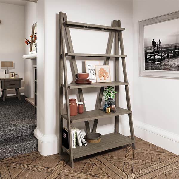 Fairfax Large Bookcase - Grey Oak - Oak - Pine - Wooden - Storage - Unit - Occasional - Lounge - Furniture - Paphos - Cyprus - Steptoes