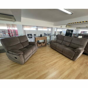 Carson - Biscuit - Oatmeal - Recliner - Reclining - Sofa - Sofa Set - Fabric - 3 Seat - 2 Seat - Armchair - Lounge - Living - Comfort - Furniture - Steptoes