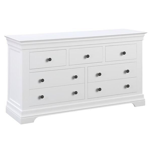 Chantilly White 3 Over 4 Chest - Storage - Unit - Bedroom - Bedroom Furniture - Furniture - Dark Grey - Grey - Painted Furniture - Chest - Bed - Steptoes - Paphos - Cyprus