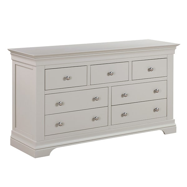 Chantilly Light Grey 3 Over 4 Chest - Storage - Unit - Bedroom - Bedroom Furniture - Furniture - Dark Grey - Grey - Painted Furniture - Chest - Bed - Steptoes - Paphos - Cyprus