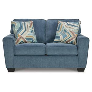 Cashton Blue 2 Seat Fabric Sofa